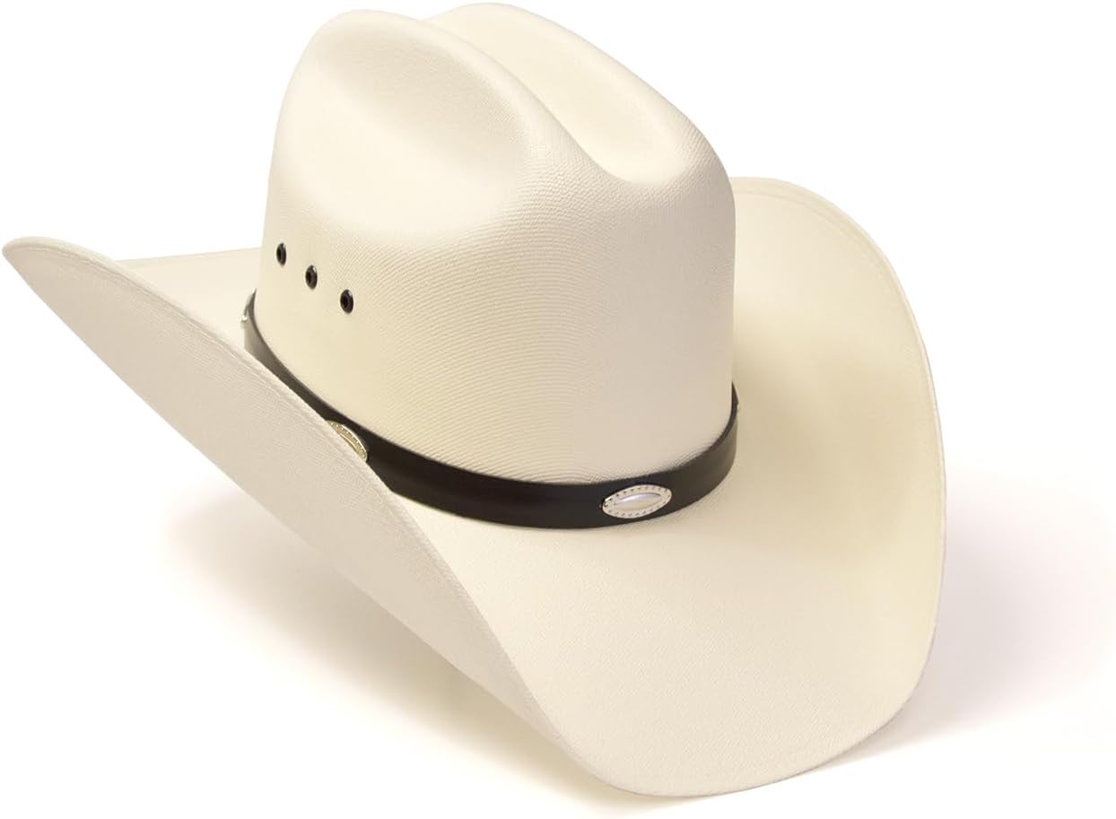 Natural Straw Cowboy Hat - Cattleman Style with Silver Conchos Hat Band | Cowboy Hats for Men and Women - Image 2