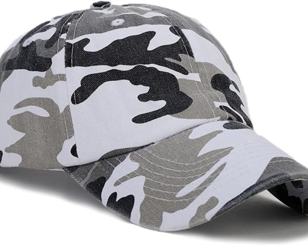 Camo Baseball Cap for Men Women Vintage Distressed Washed Cotton Sun Protection Golf Dad Hat