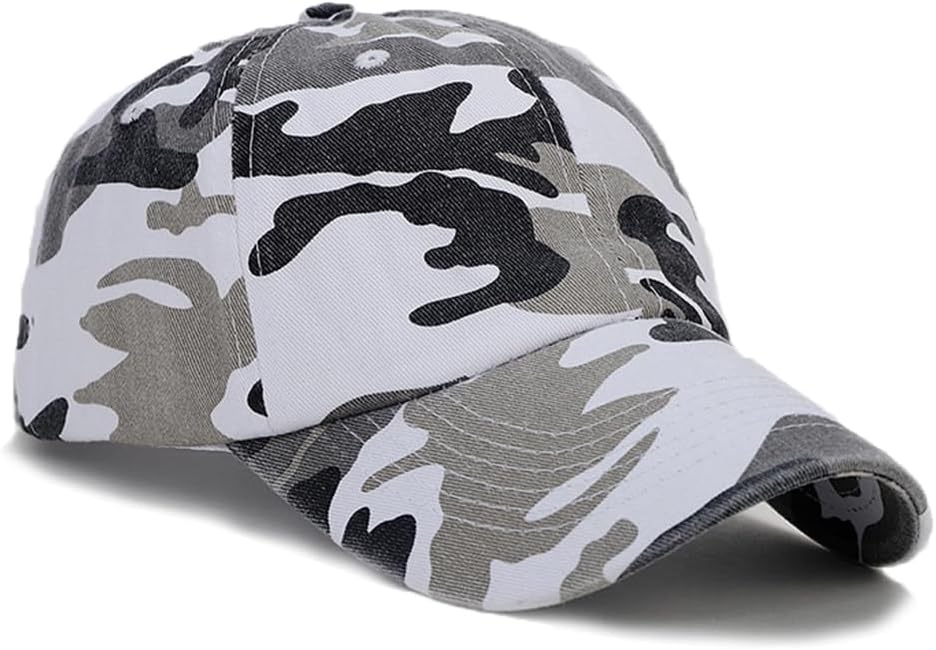 Camo Baseball Cap for Men Women Vintage Distressed Washed Cotton Sun Protection Golf Dad Hat