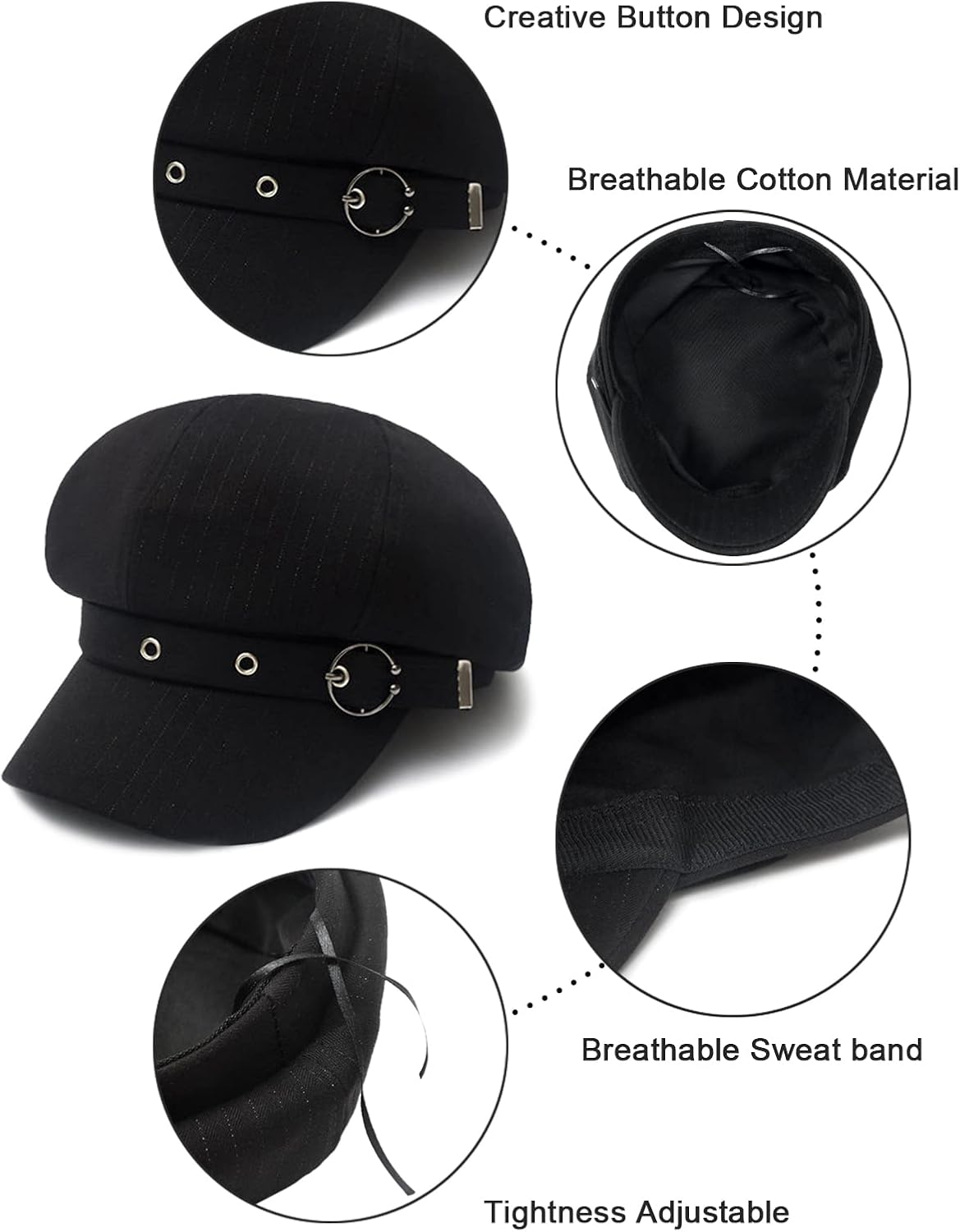 Women Beret Newsboy Hats Classic Autumn Spring Winter Cap - Image 2