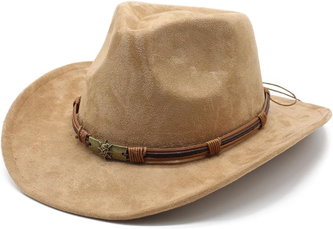 Cowboy Hat for Women and Men Western Suede Hat Panama Hat Cowboy & Cowgirl Hat Felt Wide Brim Women Men Fedora Hats