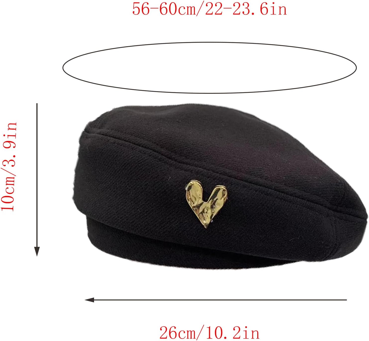 Beret Hat Black French Style Women Beret Hats Classic Winter Cotton Cap - Image 2