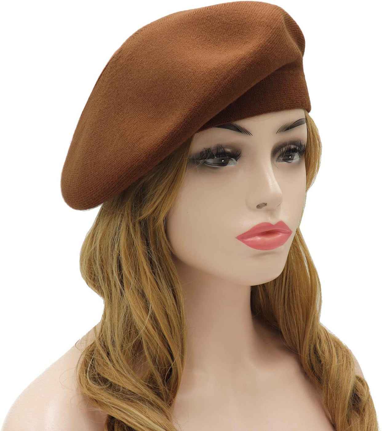 French Beret Hat,Reversible Solid Color Cashmere Beret Cap for Womens Girls Lady Adults - Image 2