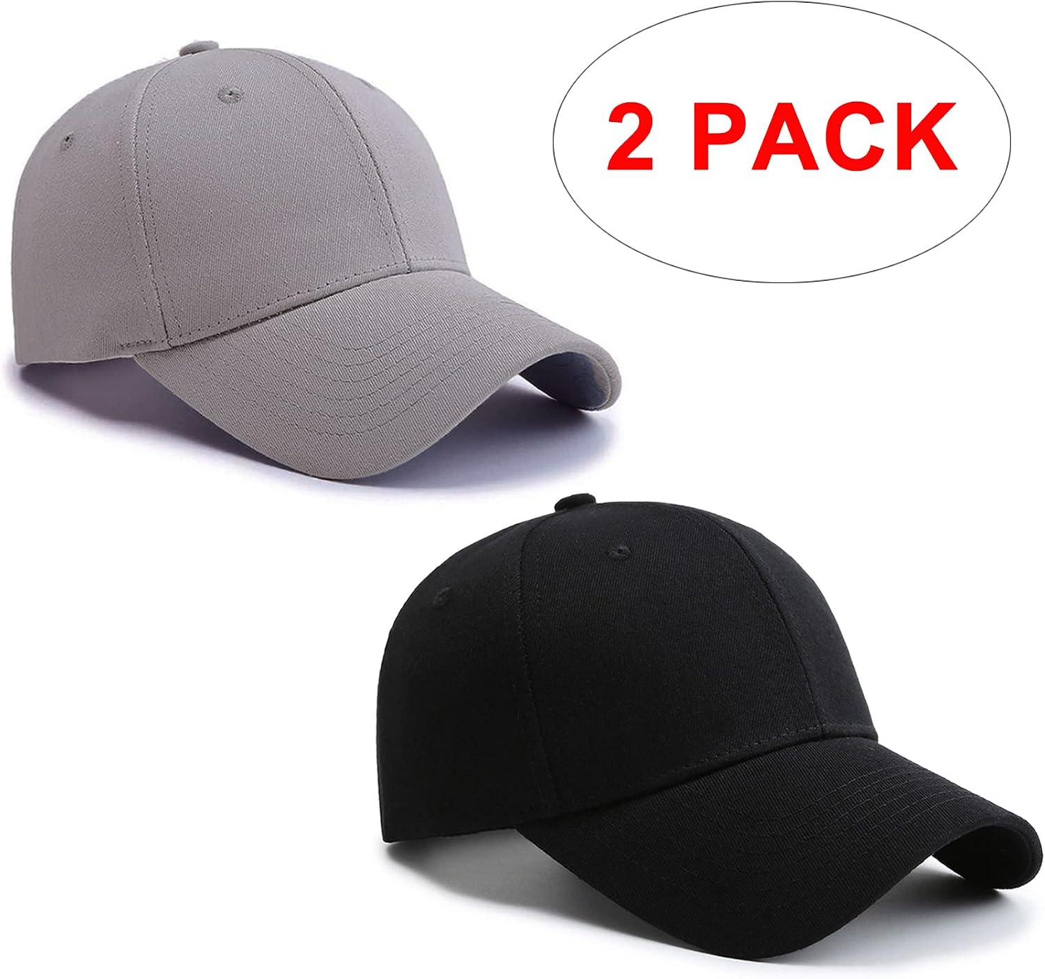 2 Packs Baseball Cap Golf Dad Hat for Men and Women - Image 2