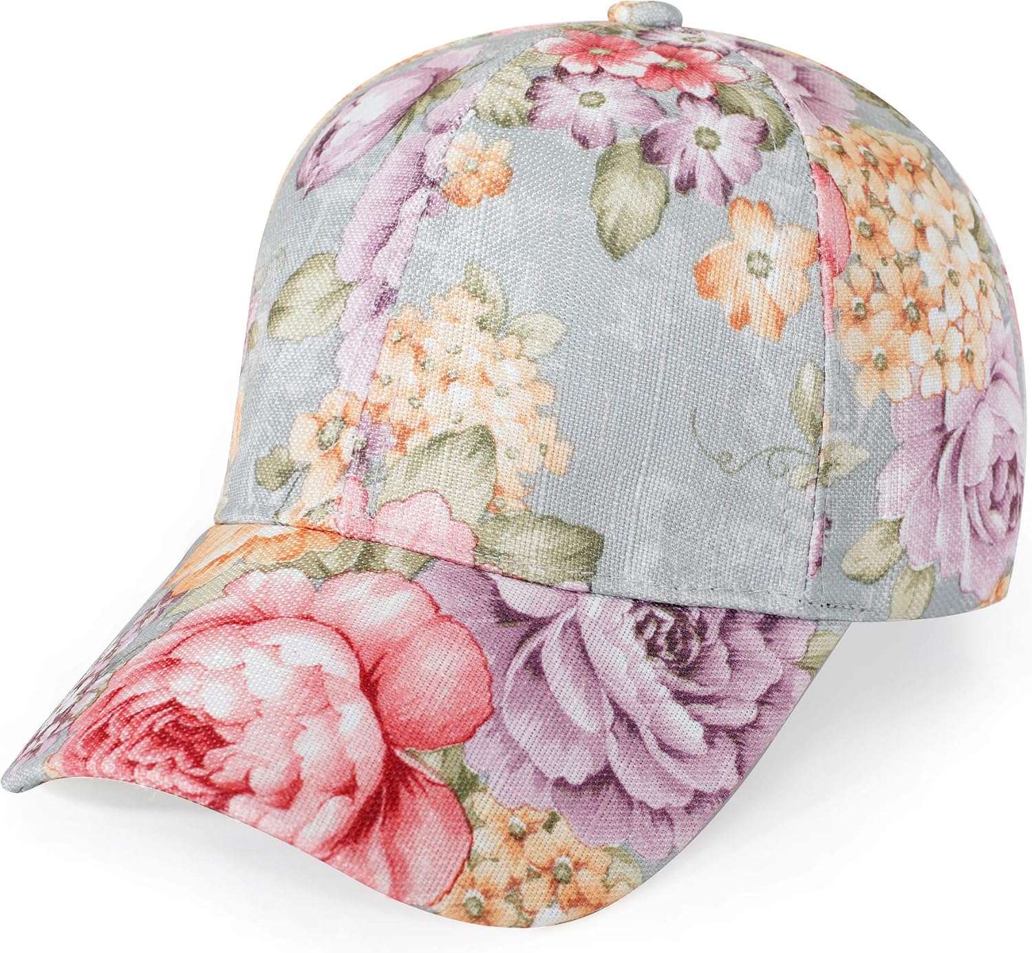 Women Fashion Floral Print Baseball Cap Hawaiian Adjustable Dad Hat