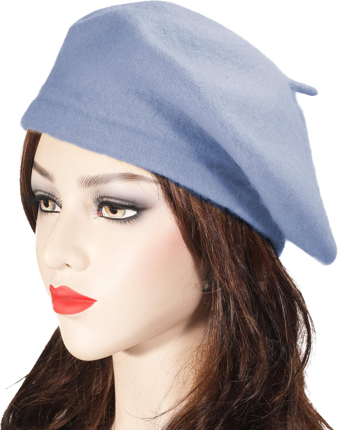 Wool French Beret Hat Solid Color Beret Cap for Women Girls - Image 2