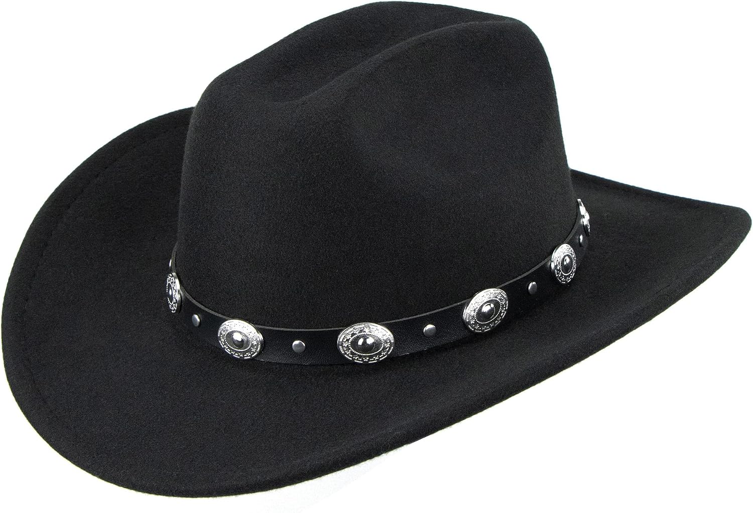 Classic Western-Cowboy-Hat Men WoMen's Wide Brim Cowgirl Hats Felt Fedora hat (S-M)