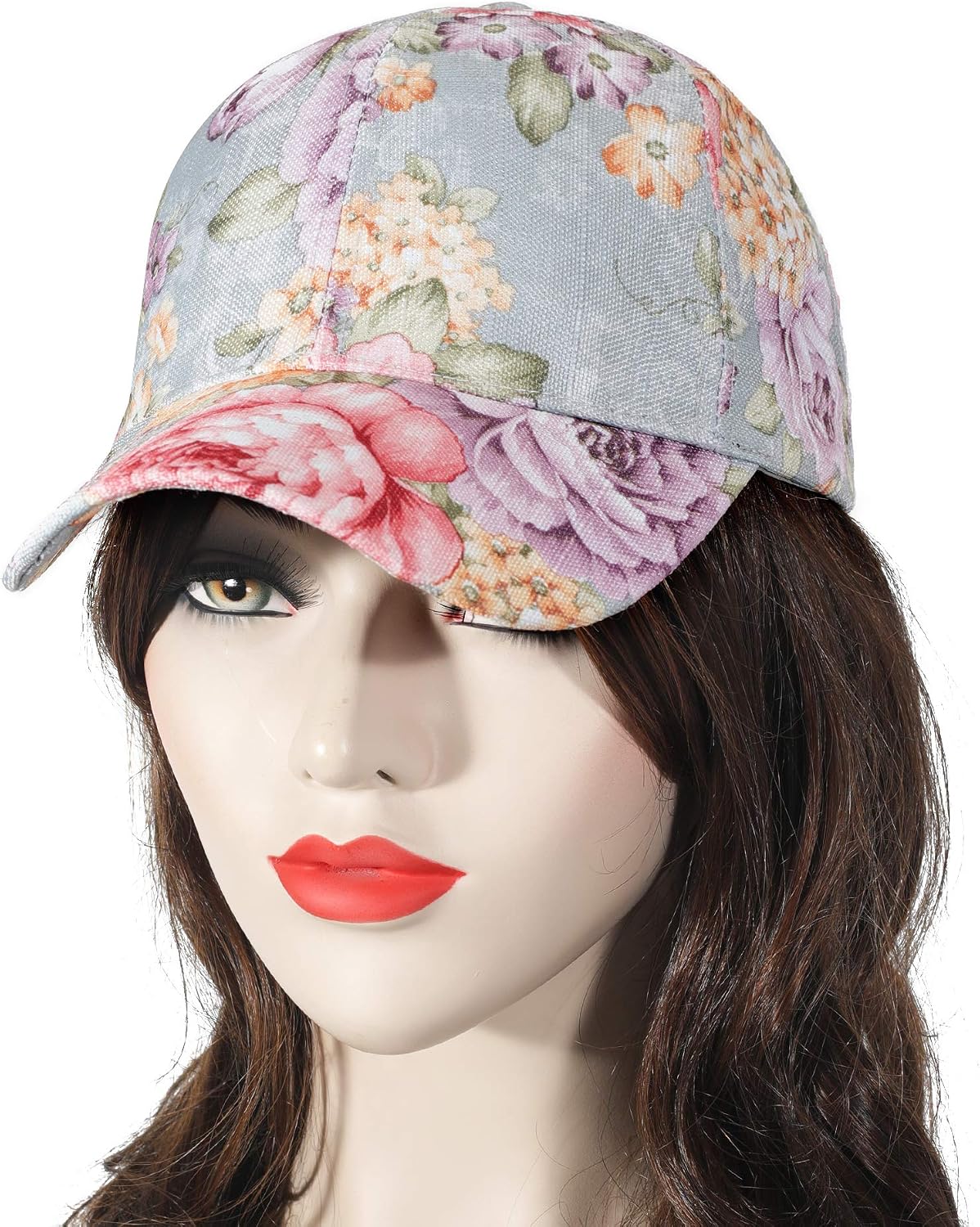 Women Fashion Floral Print Baseball Cap Hawaiian Adjustable Dad Hat - Image 2