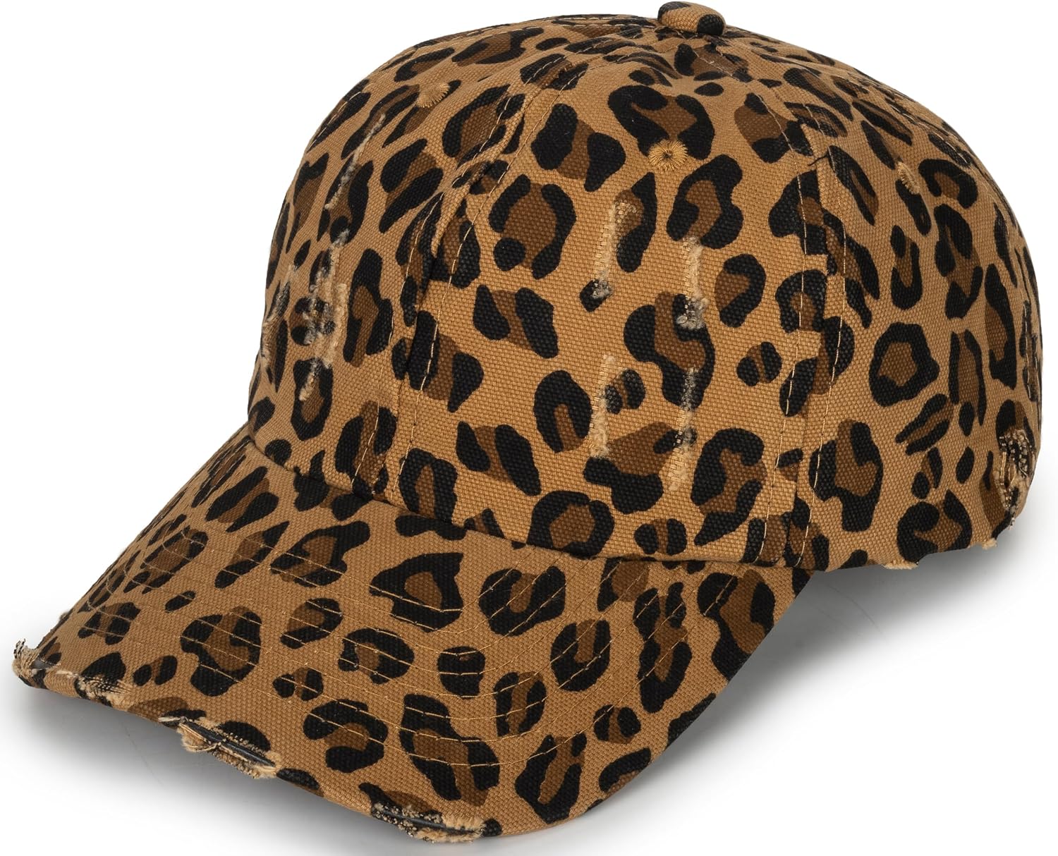 Baseball Cap for Women-Men-Adjustable Leopard Print Cotton Strapback Hats Unisex Trucker Dad Hat-Sun Hat